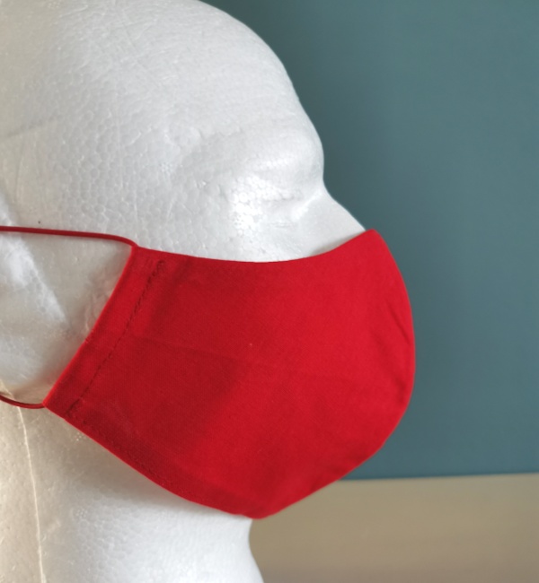 Kasvomaski yksivärinen punainen - Image 2